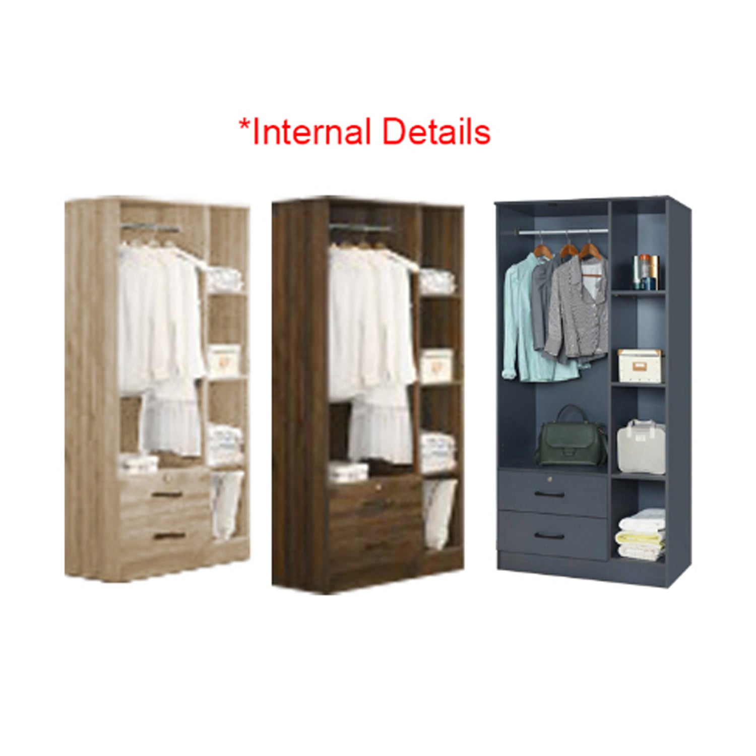 FREYA Series 3-Door Columbia Wardrobe