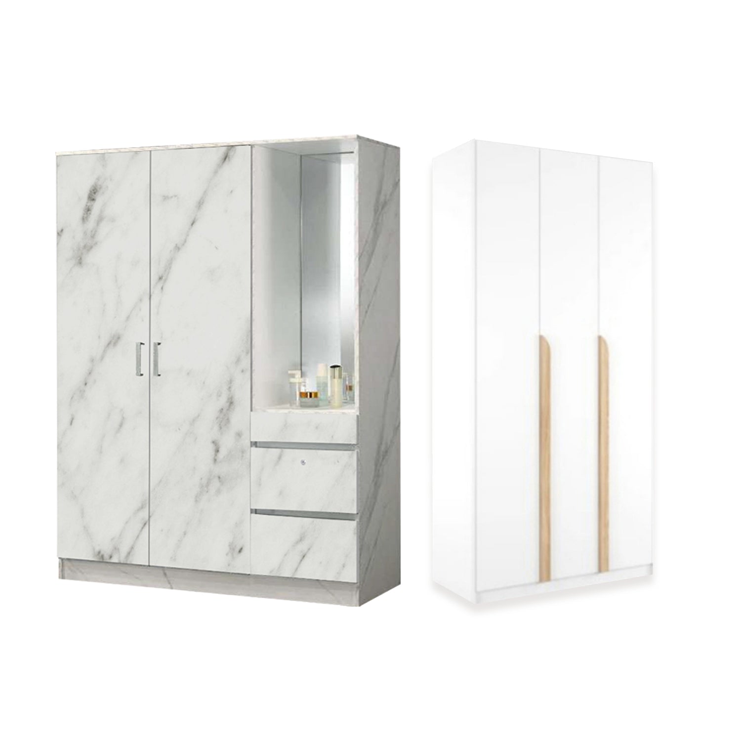 Wrilie Scratch Resistant Wardrobe 2/3 Doors With Drawers in 11 Models