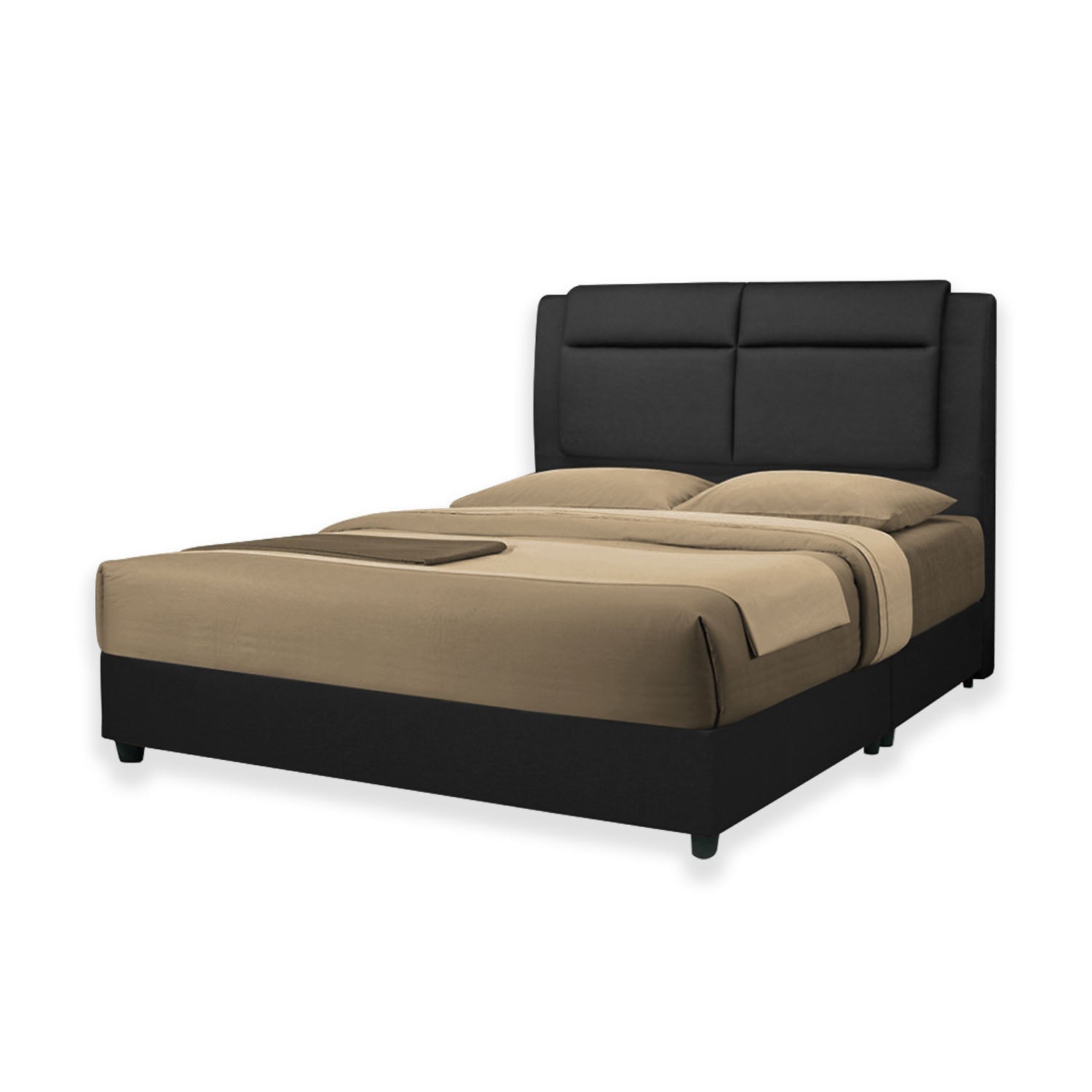 Halen Divan Bed Frame with Foam Padded Headboard w/ Mattress - All Sizes Available