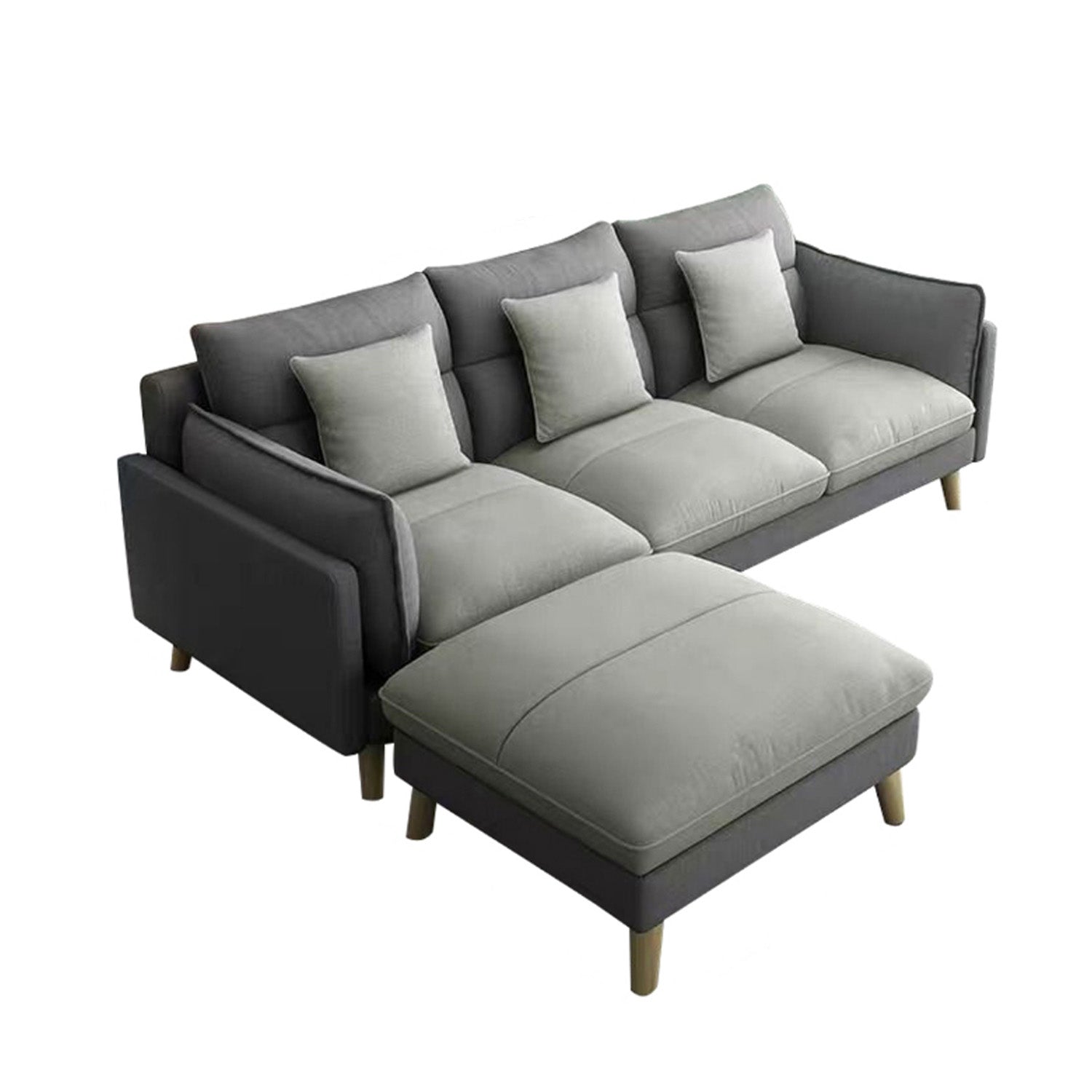 Faxon 3-Seater Sofa with Stool in 47 Colour - w/ PetFriendly Scratch Resistant Option