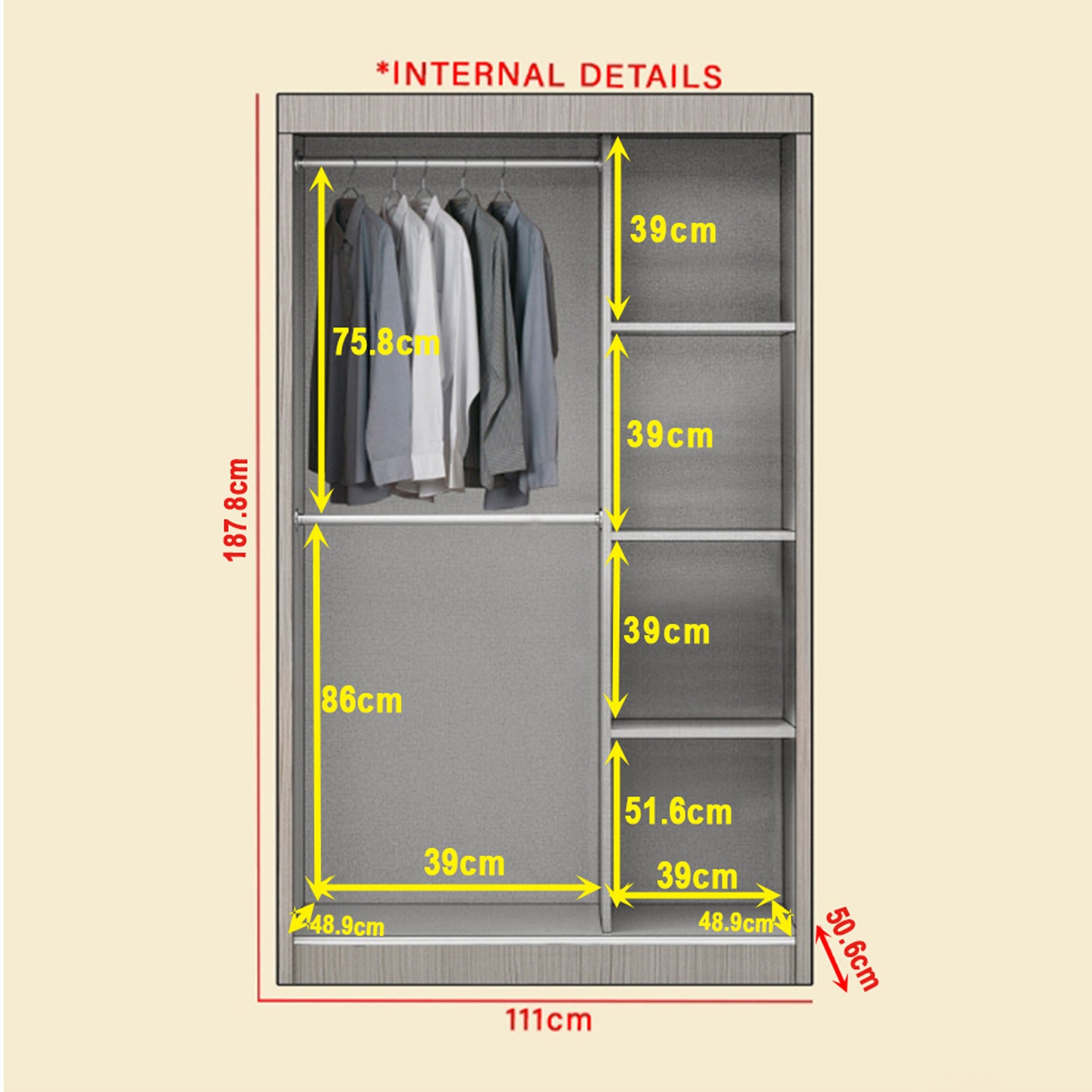 Penny Series 18 4ft. Sliding Wardrobe