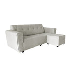 Emma 3-Seater L-Shaped Sofa with Stool High Density Foam w/ PetFriendly Options