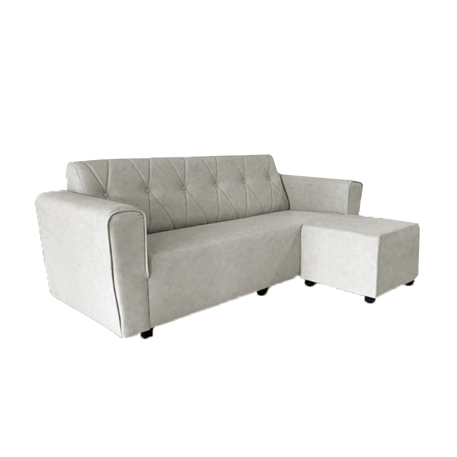 Emma 3-Seater L-Shaped Sofa with Stool High Density Foam w/ PetFriendly Options