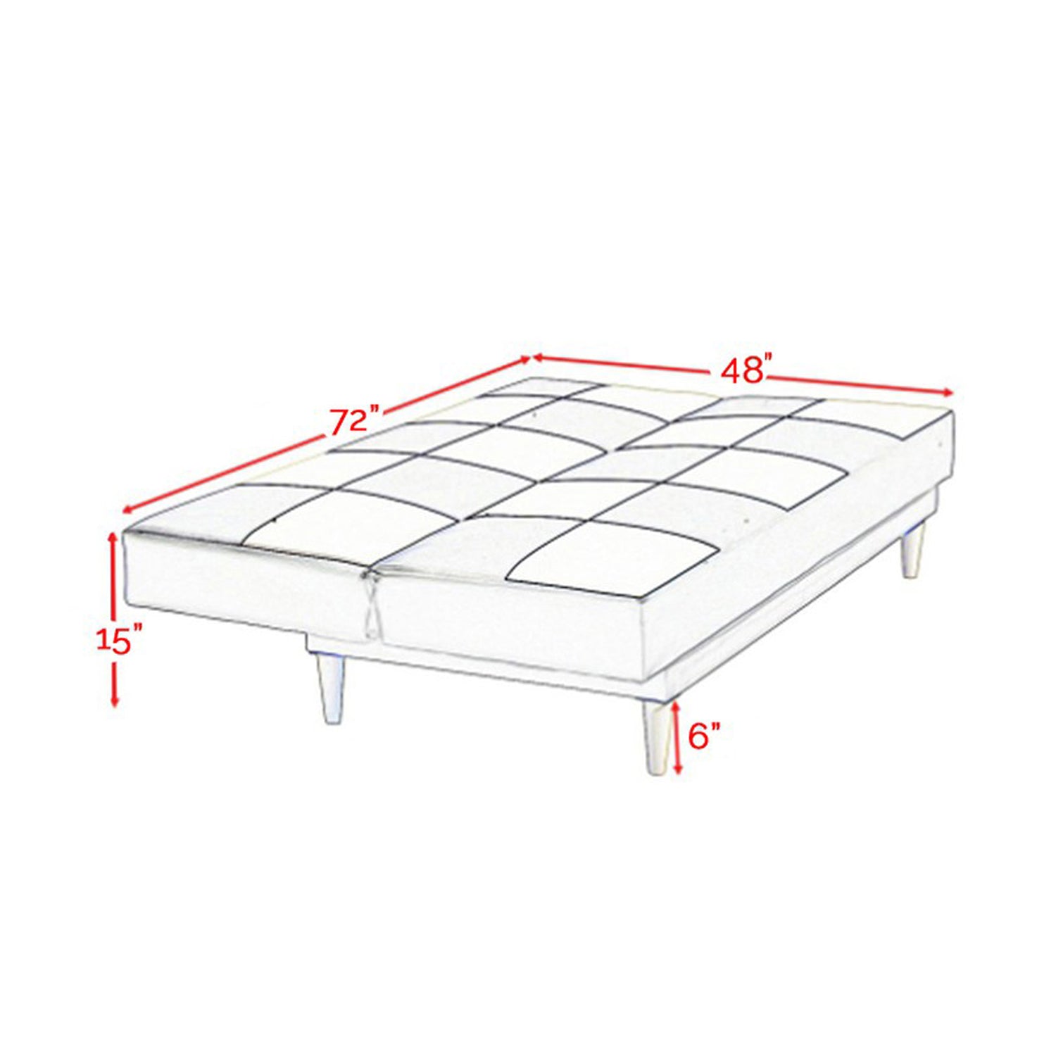 Jihan 3 Seater Faux Leather Sofa Bed In Grey