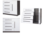 Varry 4 Premium Chest of Drawers with Door Cabinet Storage Full Laminated Back Panel in 2 Colour