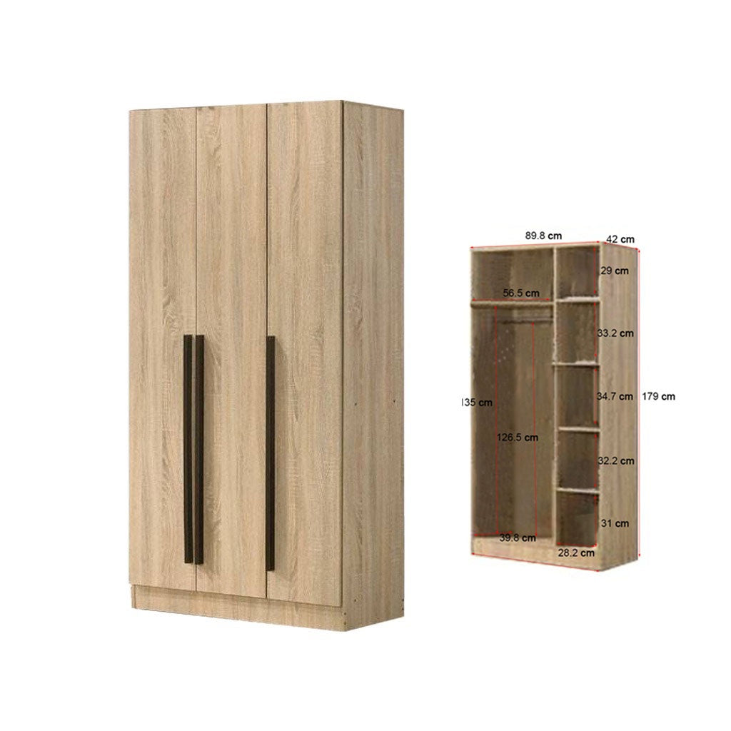 Wrilie Scratch Resistant Wardrobe 2/3 Doors With Drawers in 11 Models