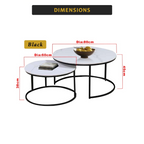 Vieda Premium Coffee Center Table Steel Metal Leg + Marble Ceramic Top - 2 Colors