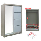 Vitta Series 1 4 Ft. Sliding Glass and Mirror Door Wardrobe In Grey
