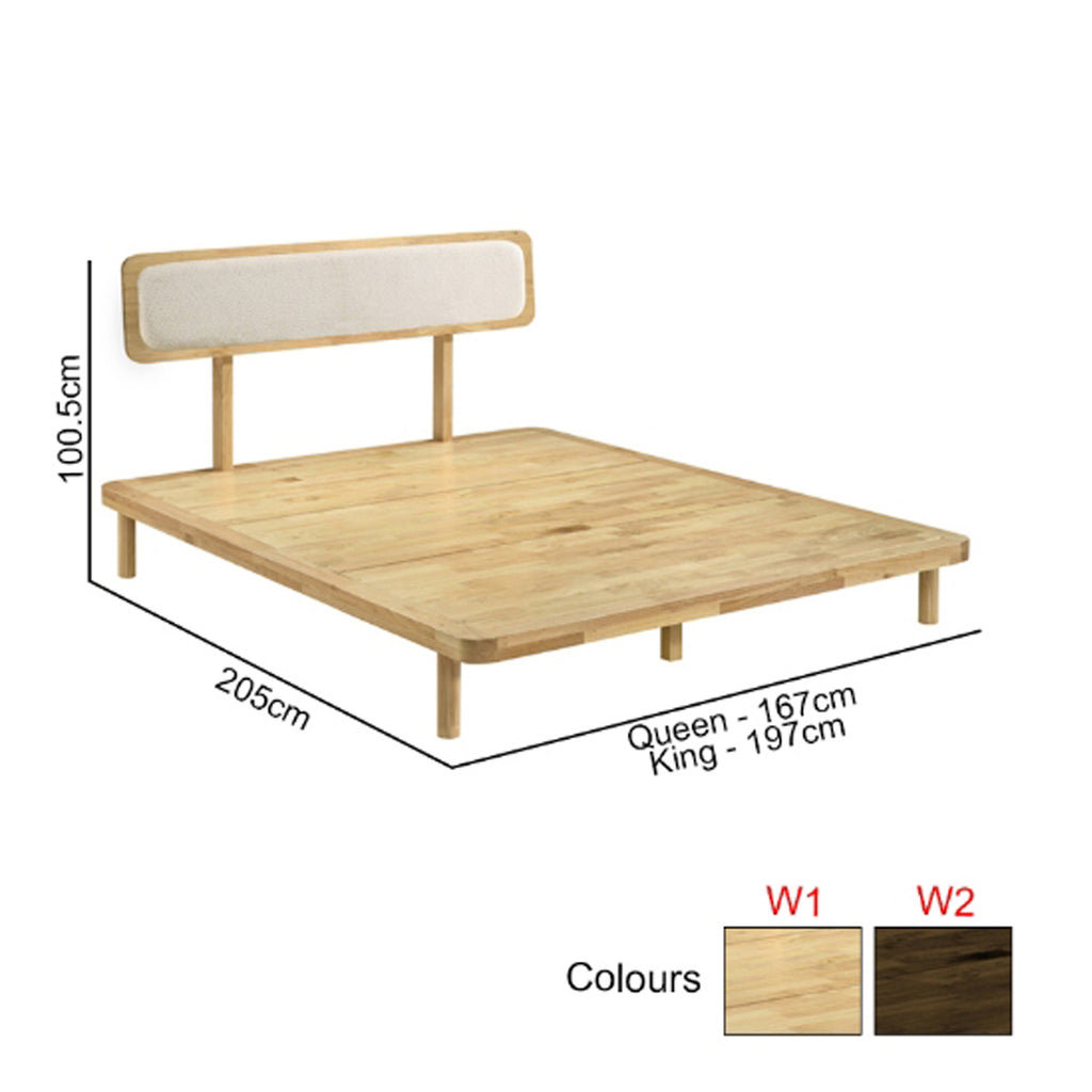 Gianna Series W Wooden Bed Frame Queen and King Size