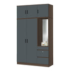 Sabine 3-Door Wardrobe Dresser with Top Combo with Mirror and Drawers in 6 Colours