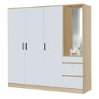 Sabine 4-Door Wardrobe Dresser Combo with Mirror and Drawers in 6 Colours
