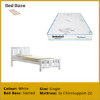 Gigi Single Pull-Out Bedframe Solid Wood Slatted Base  - w/ Mattress Option