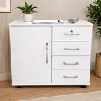 KIERA File Cabinet Office with Lock Pedestal Mobile Storage Cabinet with Wheels 3 Colours