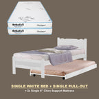 Belle Pull-Out Bed Single Solid Rubberwood Bed Frame w/ Mattress Option