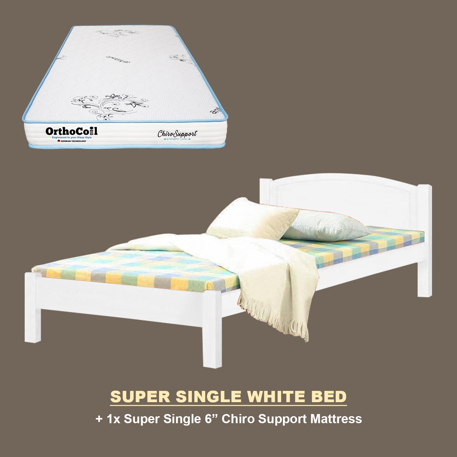 Yanny Pull-Out Bed Single, Super Single Solid Rubberwood Bed Frame w/ Mattress Option