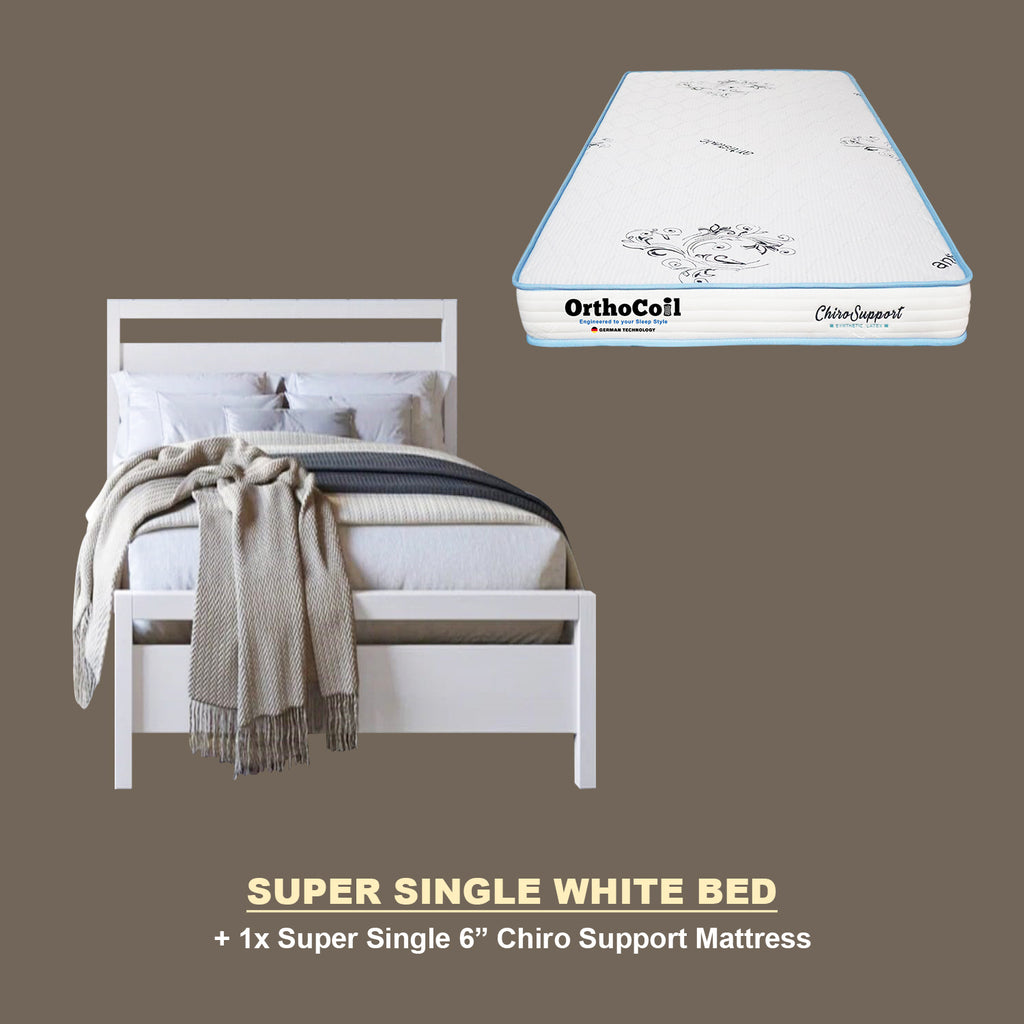 Vinna Pull-Out Bed Single/Super Single Solid Rubberwood Bed Frame w/ Mattress Option