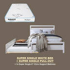 Vinna Pull-Out Bed Single/Super Single Solid Rubberwood Bed Frame w/ Mattress Option