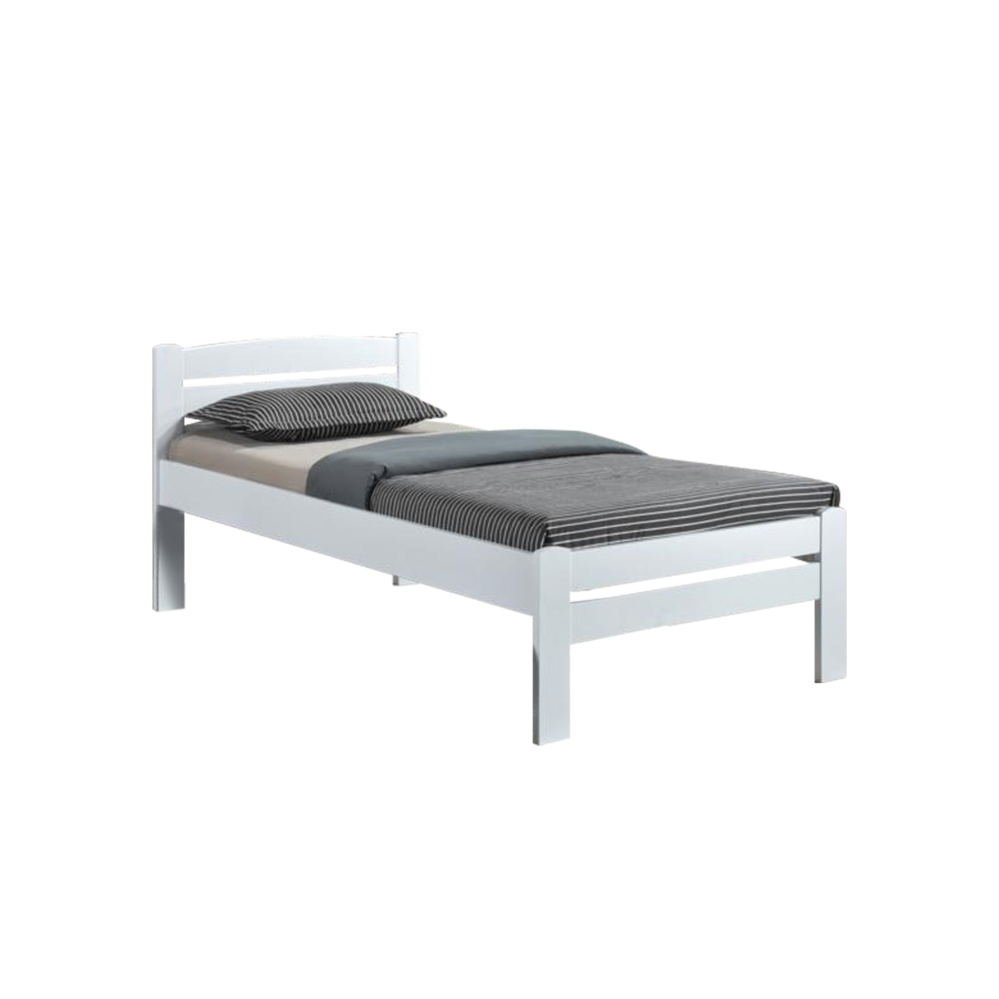Glenn Single Size Solid Rubberwood Bed Frame Flat Plywood Base w/ Mattress Option