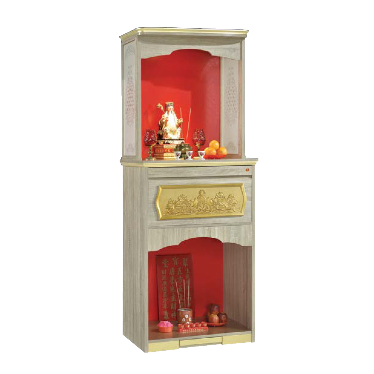 Lisha Oriental Altar Table with Top Altar Cabinet Fire Resistant Altar Cabinet