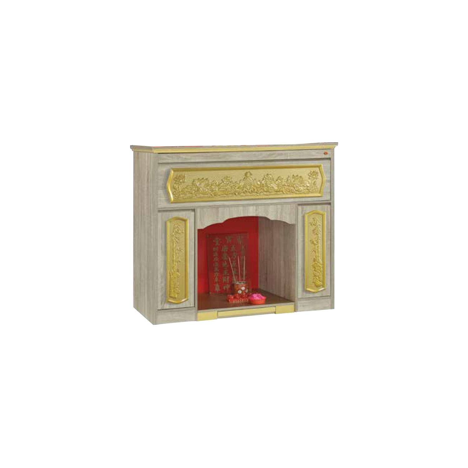Mikayla Oriental Altar Table with Top Altar Cabinet Fire Resistant Altar Cabinet