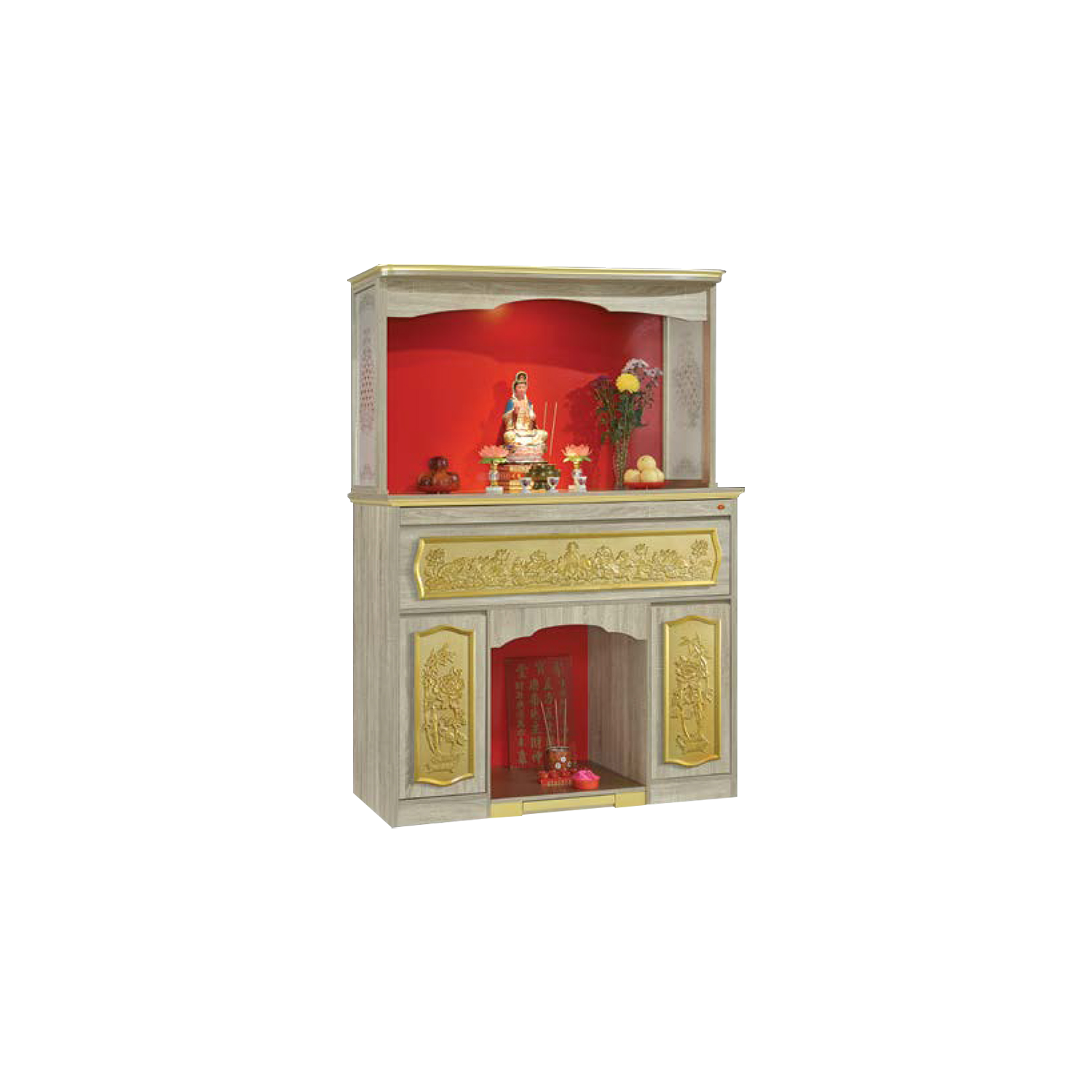Jen Oriental Altar Table with Top Altar Cabinet Fire Resistant Altar Cabinet