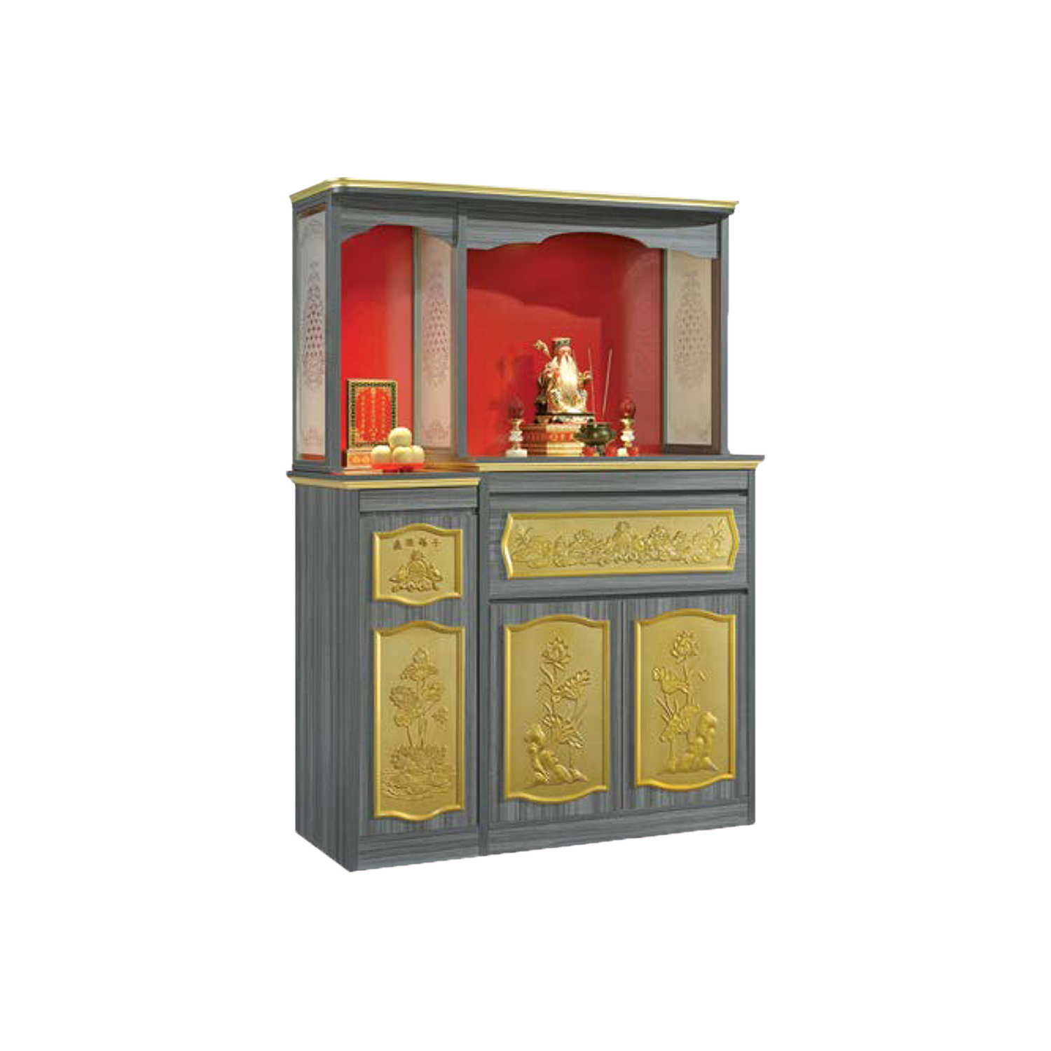 Molly Oriental Altar Table with Top Altar Cabinet Fire Resistant Altar Cabinet