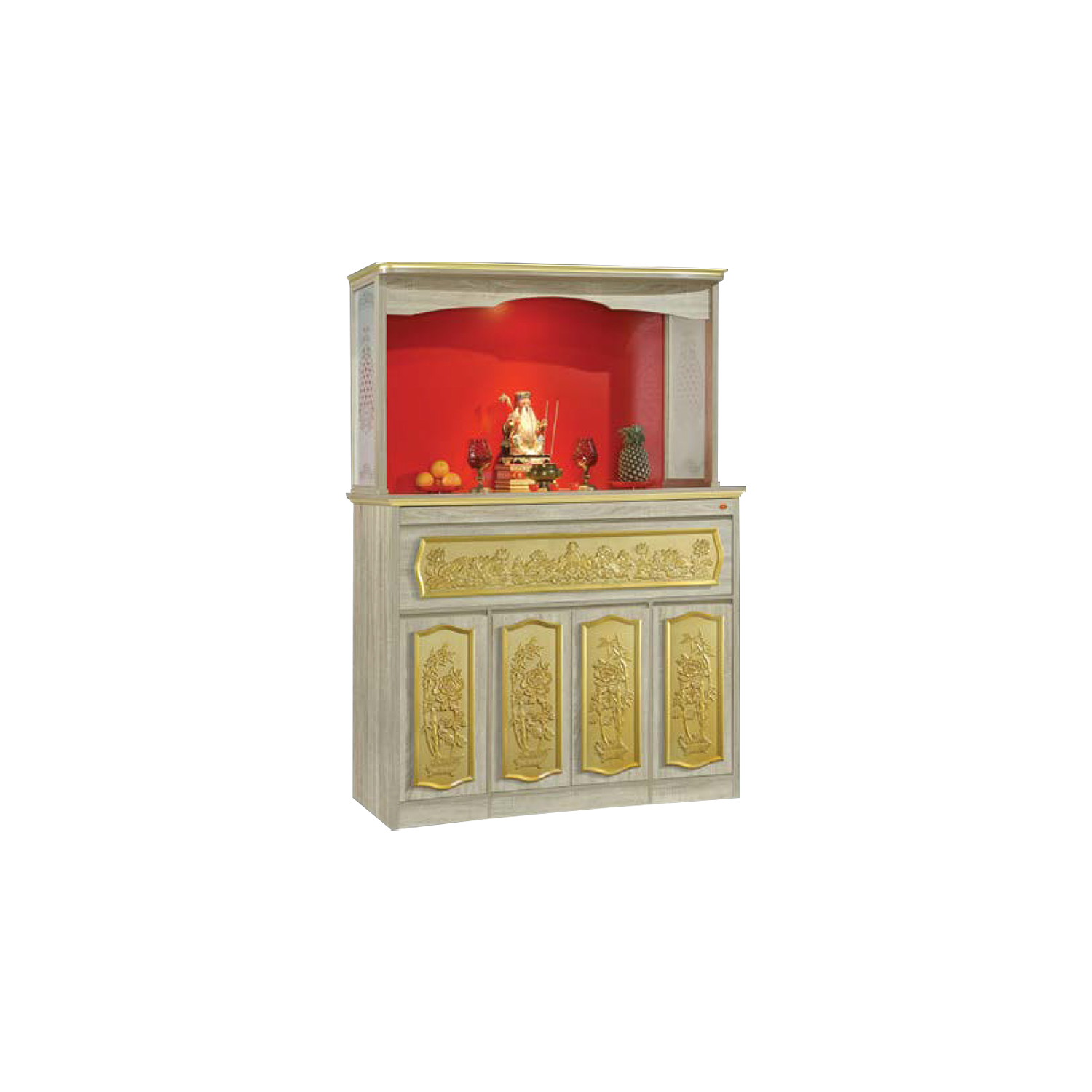 Jessi Oriental Altar Table with Top Altar Cabinet Fire Resistant Altar Cabinet
