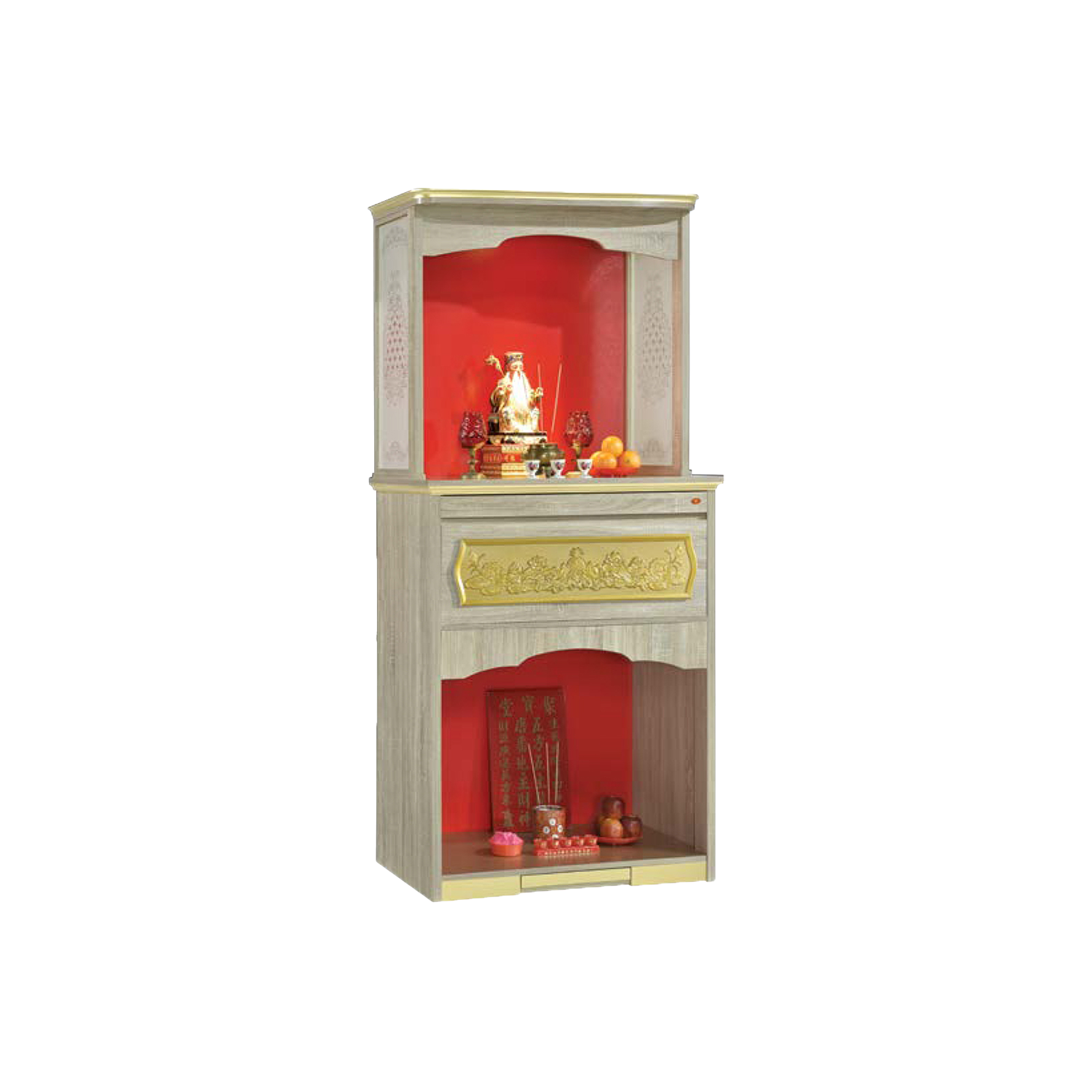 Miranda Oriental Altar Table with Top Altar Cabinet Fire Resistant Altar Cabinet