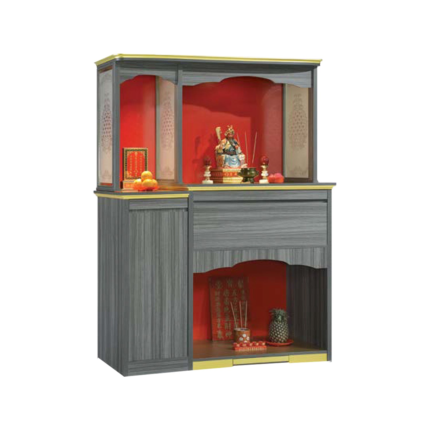 Bowen Oriental Altar Table with Top Altar Cabinet Fire Resistant Laminated Board