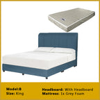 Gracie Divan Bed Frame with Foam Padded Headboard w/ Mattress - All Sizes Available