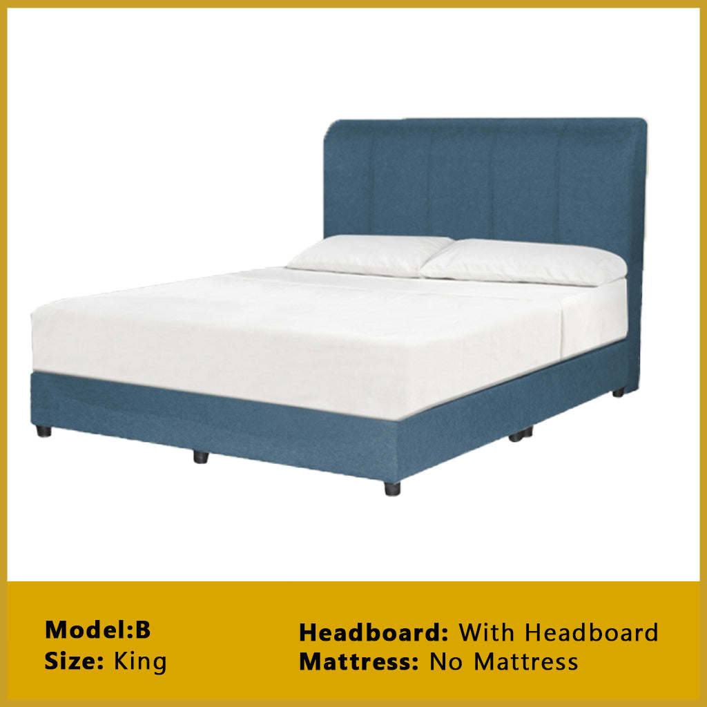 Gracie Divan Bed Frame with Foam Padded Headboard w/ Mattress - All Sizes Available