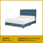 Gracie Divan Bed Frame with Foam Padded Headboard w/ Mattress - All Sizes Available