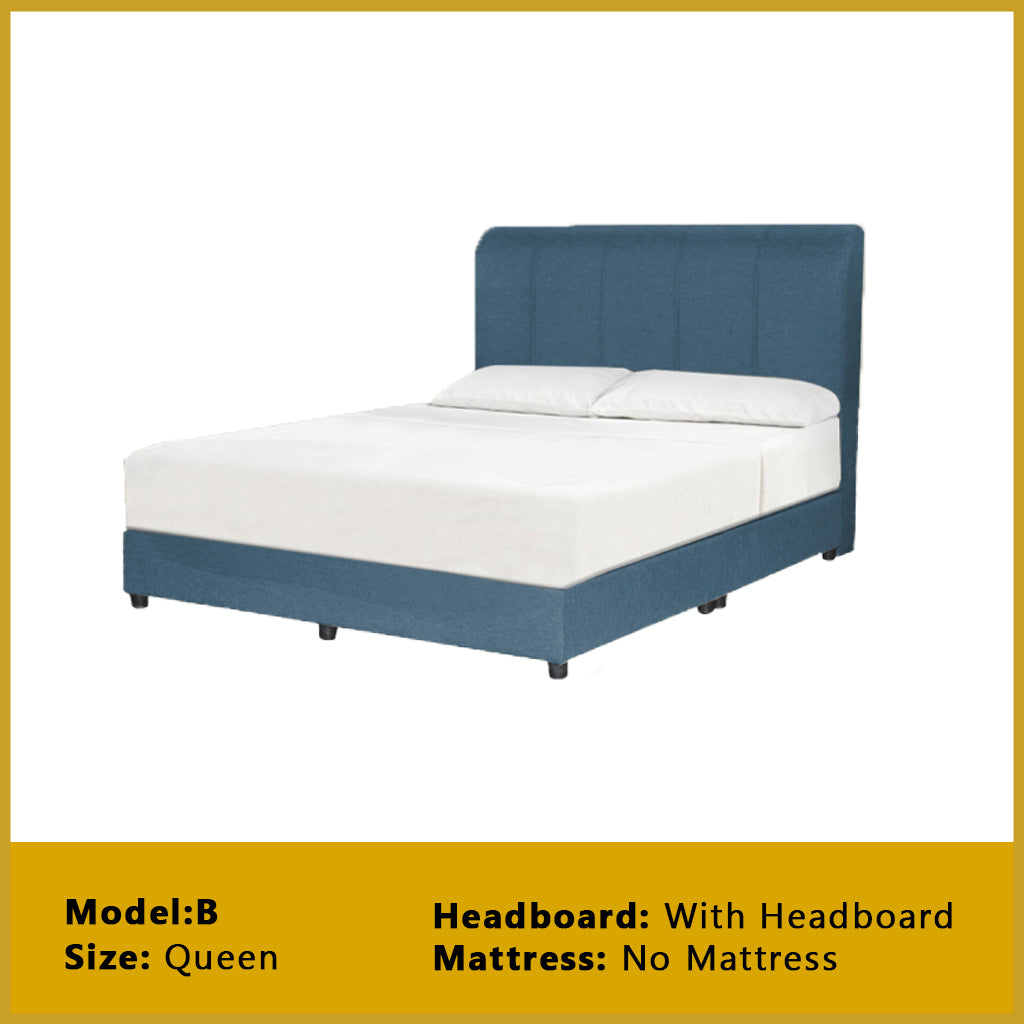 Gracie Divan Bed Frame with Foam Padded Headboard w/ Mattress - All Sizes Available