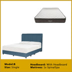 Gracie Divan Bed Frame with Foam Padded Headboard w/ Mattress - All Sizes Available