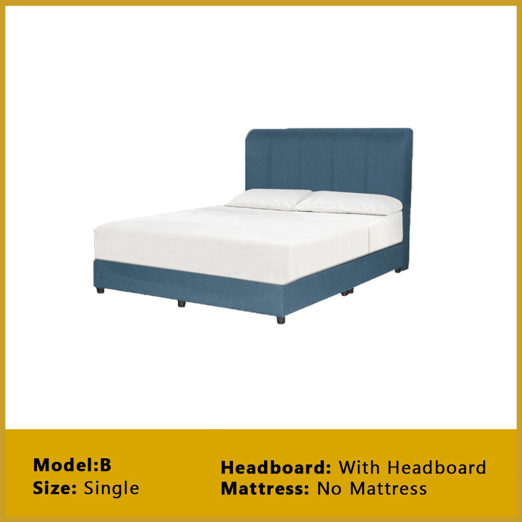 Gracie Divan Bed Frame with Foam Padded Headboard w/ Mattress - All Sizes Available