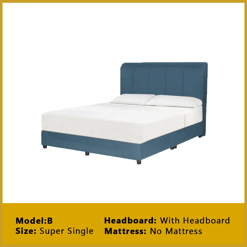 Gracie Divan Bed Frame with Foam Padded Headboard w/ Mattress - All Sizes Available