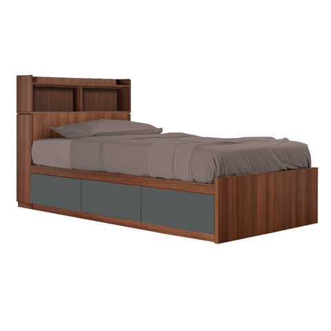 Image of Talin Drawers Storage Bed Frame / Fully Laminated Eco Board with Headboard in 6 Colour Options