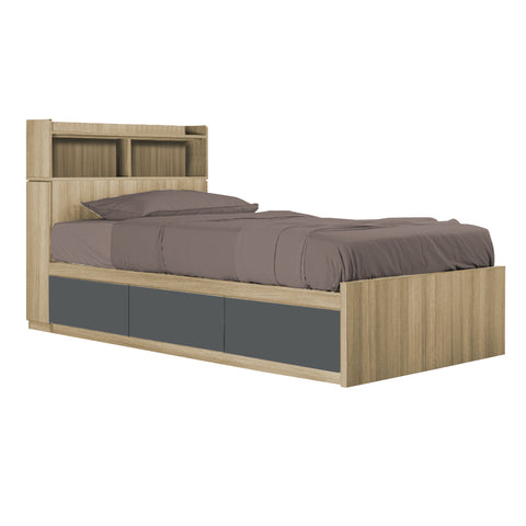 Image of Talin Drawers Storage Bed Frame / Fully Laminated Eco Board with Headboard in 6 Colour Options