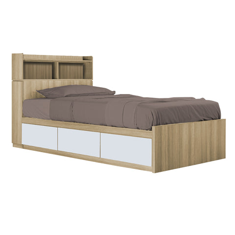 Image of Talin Drawers Storage Bed Frame / Fully Laminated Eco Board with Headboard in 6 Colour Options