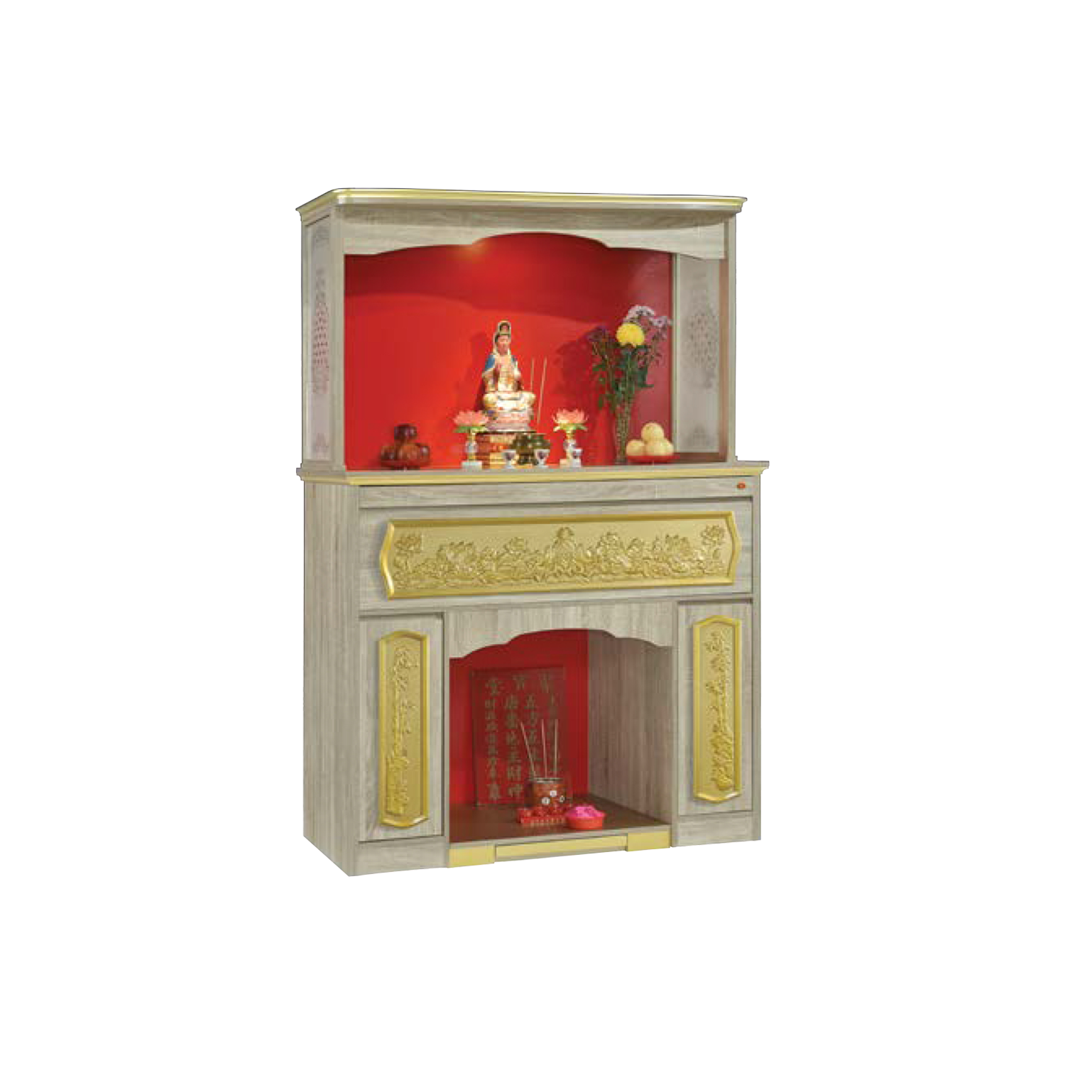Mikayla Oriental Altar Table with Top Altar Cabinet Fire Resistant Altar Cabinet