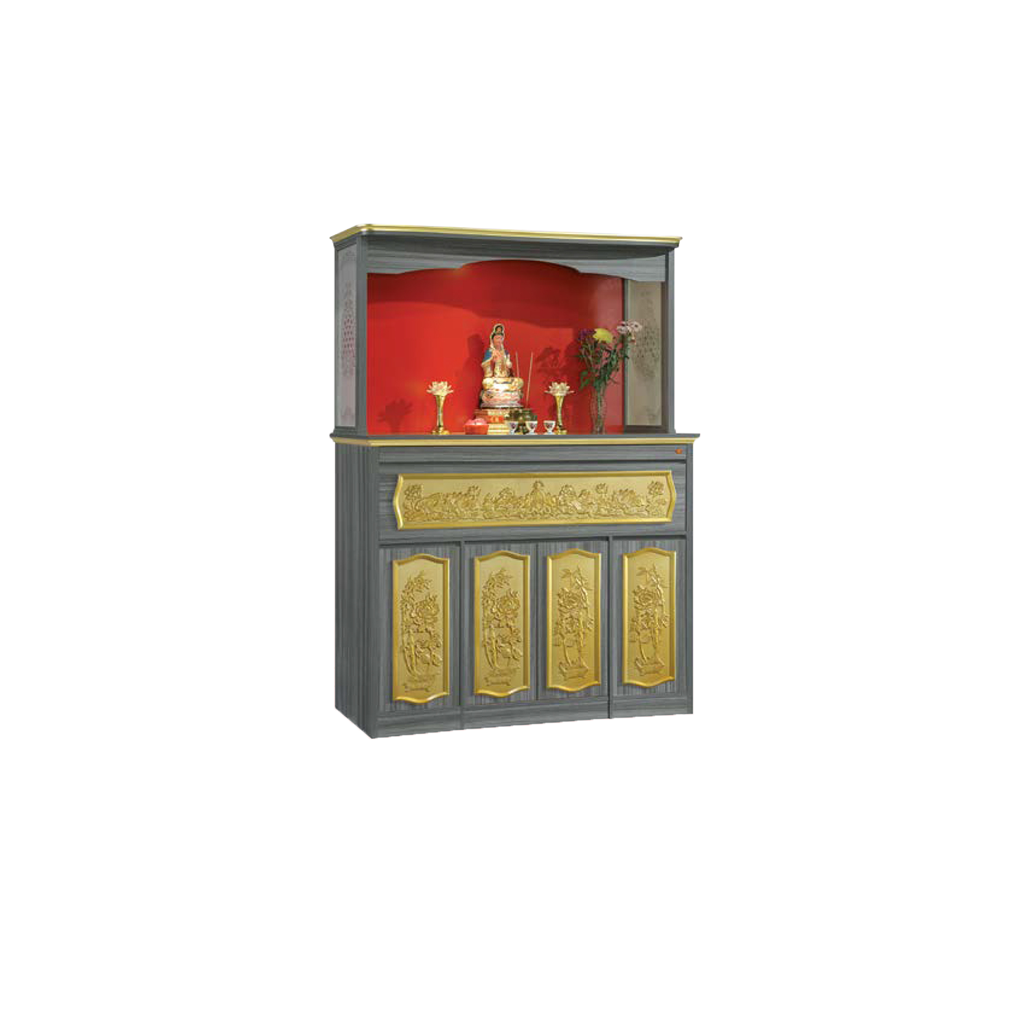 Nanci Oriental Altar Table with Top Altar Cabinet Fire Resistant Altar Cabinet