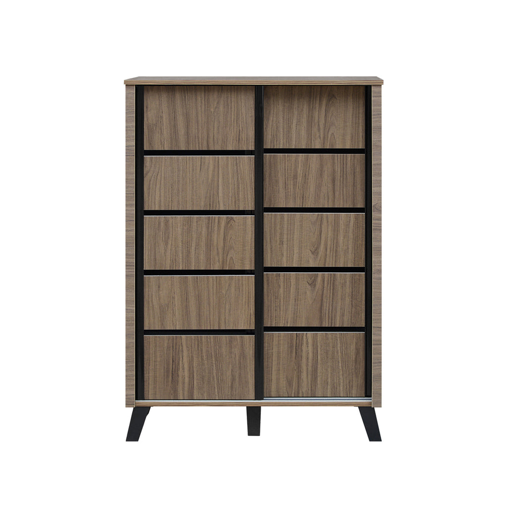 Peony Sliding Door Shoe Cabinet with 6 Shelves