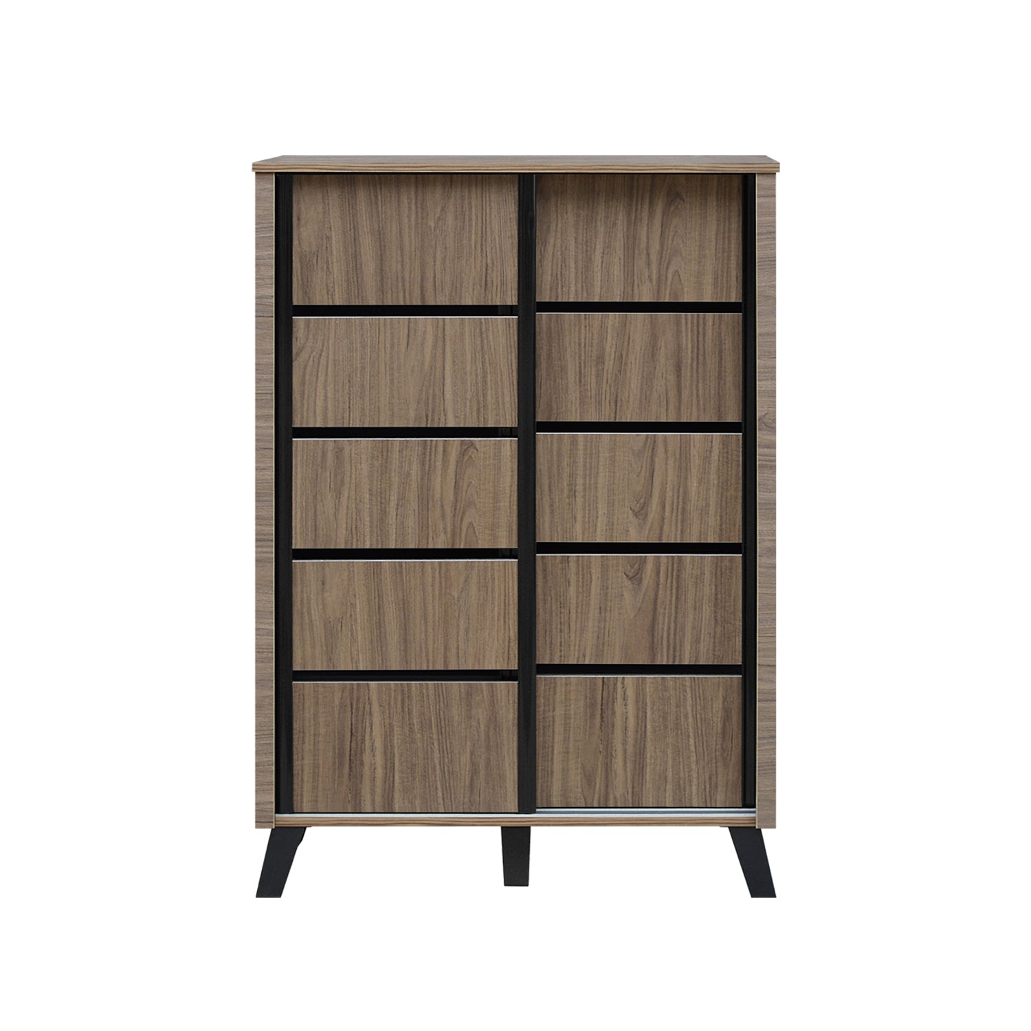 Peony Sliding Door Shoe Cabinet with 6 Shelves