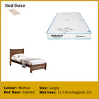 Marin Single Pull-Out Bedframe MDF + Veneer Solid Wood Slatted Base  - w/ Mattress Option
