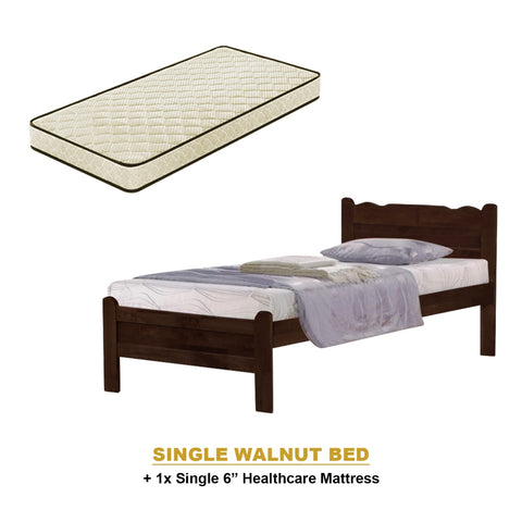 Image of Belle Pull-Out Bed Single Solid Rubberwood Bed Frame w/ Mattress Option