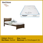 Frankie Single Pull-Out Bedframe MDF + Veneer Solid Wood Slatted Base  w/ Mattress Option