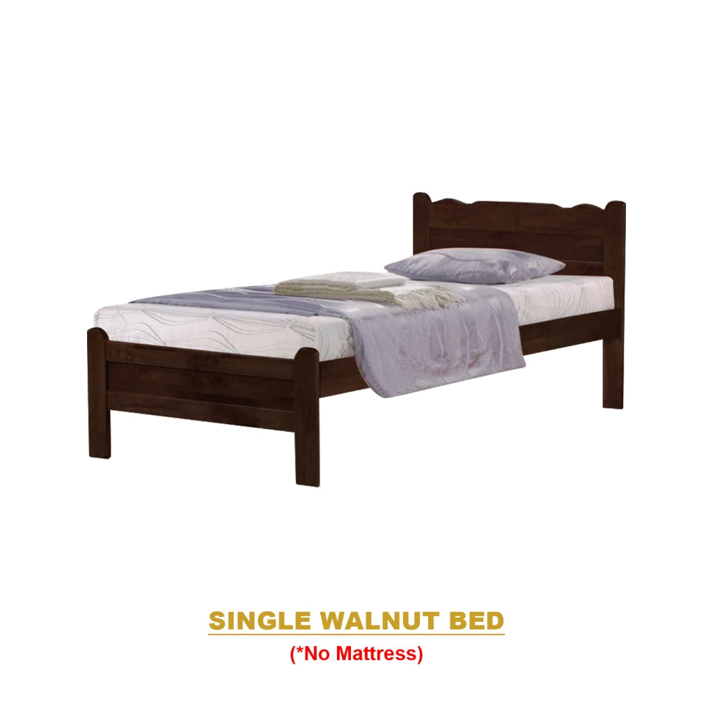 Belle Pull-Out Bed Single Solid Rubberwood Bed Frame w/ Mattress Option