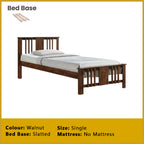 Gigi Single Pull-Out Bedframe Solid Wood Slatted Base  - w/ Mattress Option