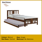 Gigi Single Pull-Out Bedframe Solid Wood Slatted Base  - w/ Mattress Option