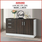 Adrano Sideboard Cabinet Storage Furniture With 3 Drawers 2 Doors with Soft Closing Hinges.